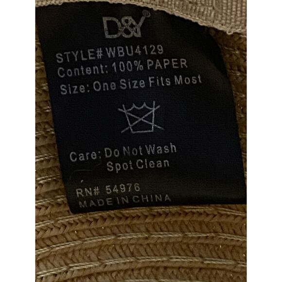 D & Y Women's Beach Sun Hat OS Beige Ivory Lace Accent Summer Vacation New - Picture 2 of 10